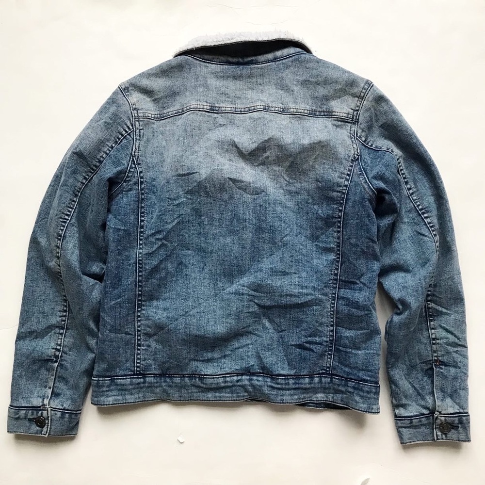 H&M sherpa lined denim jacket EUC  11-12Y - Picture 6 of 6
